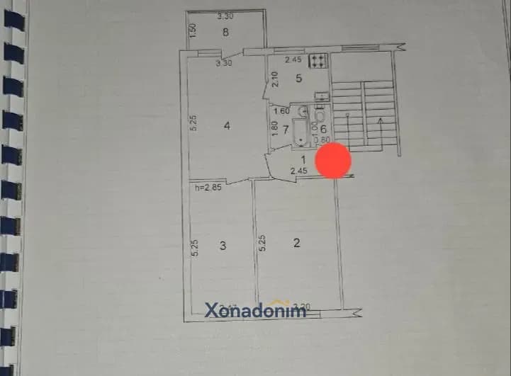 Mirzo Ulug'bekda 3 xonali kvartira, 67 m², 2/5-qavat